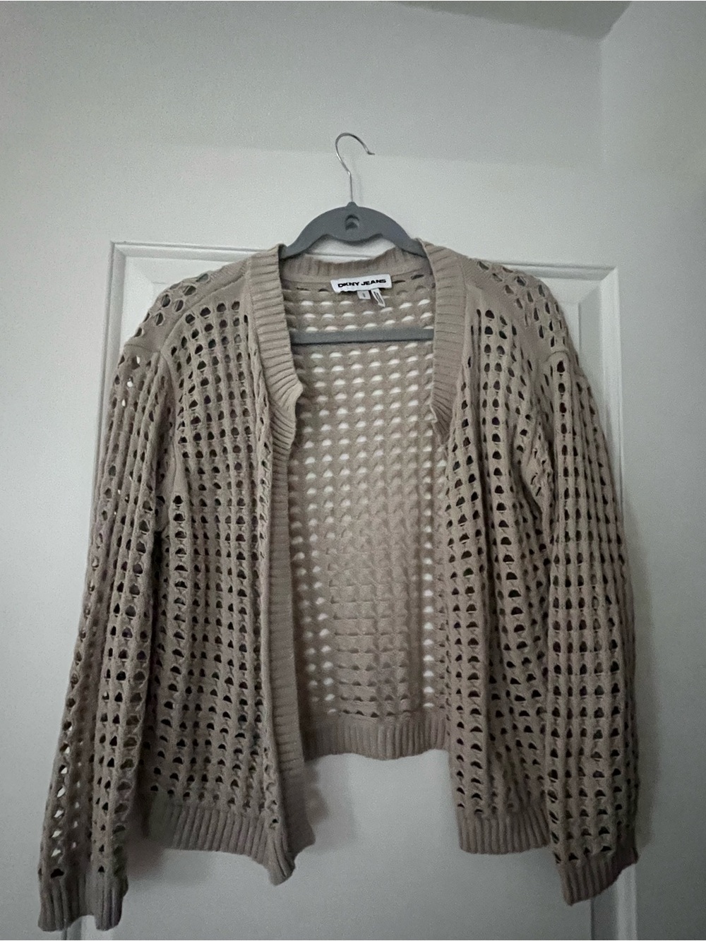 DKNY Jeans Beige Open-Knit cardigan pebble medium - Picture 5 of 5